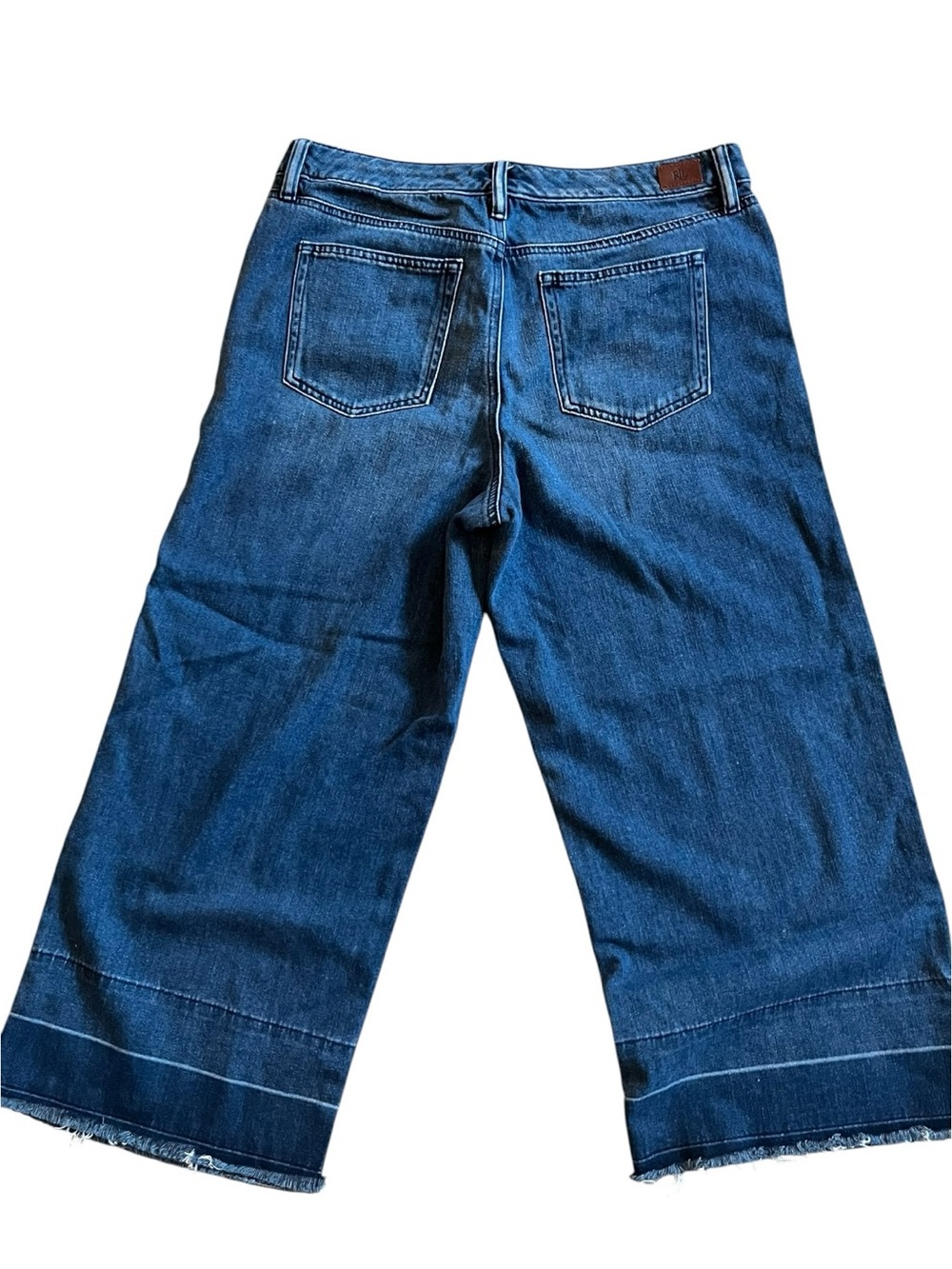 Lauren Ralph Lauren Women’s  Indigo High Waist Relaxed Wide-Leg Jeans Distressed